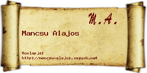 Mancsu Alajos névjegykártya